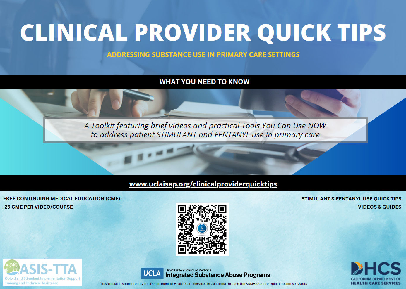 Banner announcing the launch of the Clinical Provider Quick Tips website