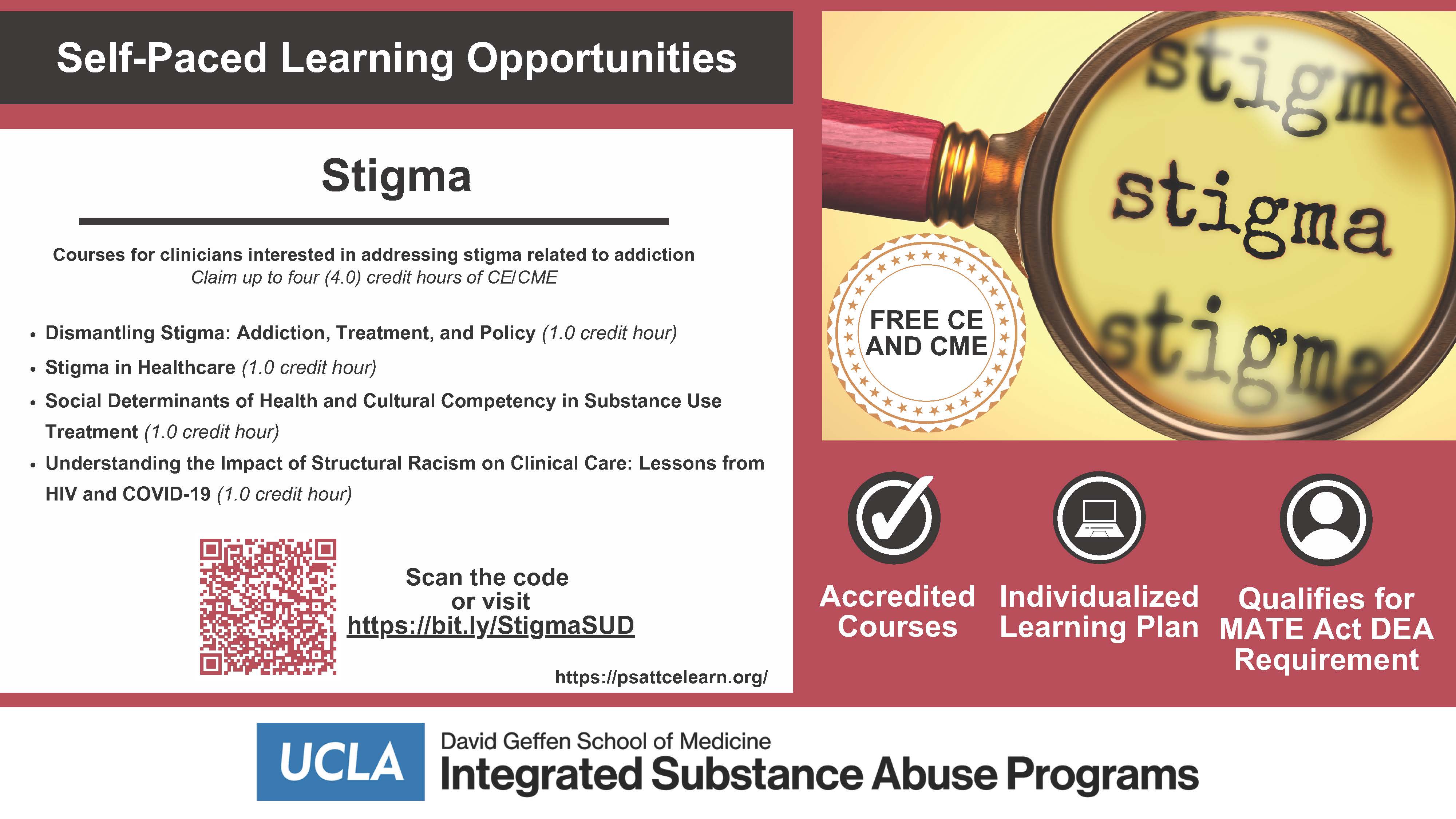 Flyer for Stigma on-demand learning