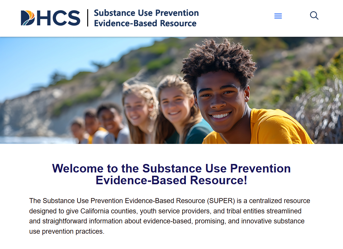 Banner announcing the launch of the Substance use Prevention Evidence-Based Resource website